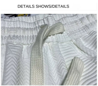 Men shorts 2024 Summer Running Shorts for Men Casual Jogging Sport Short Pants Wave Pattern Drawstring Loose Gym Sports Shorts