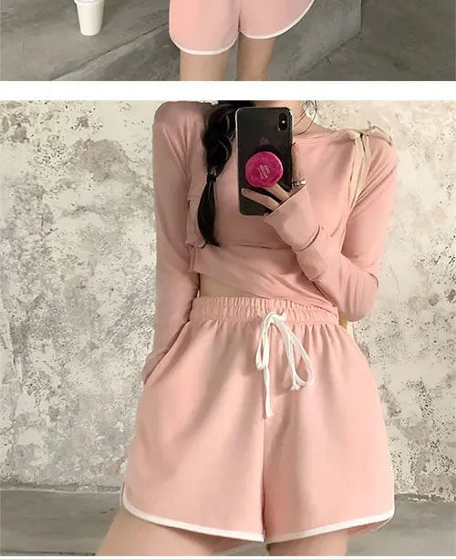Shorts Women Sporty Style Bodybuilding Chic Summer Breathable Hotsweet Loose Fashion Student S-4xl Casual Ins Panelled Lace-up