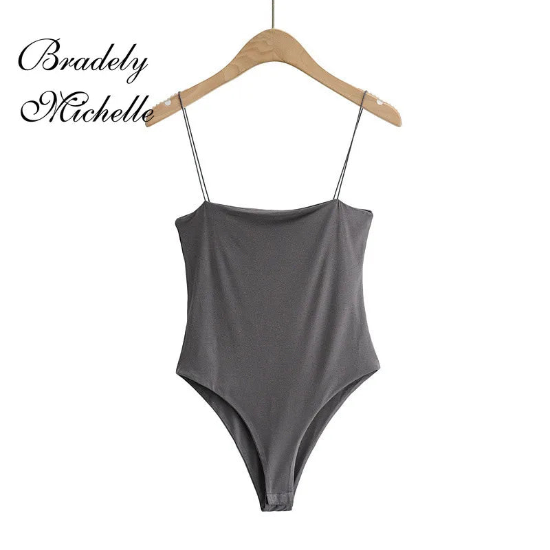 BRADELY MICHELLE 2022 Summer Women Rompers Slim Underwear Waist Camisole Sleeveless Tops Bodysuits Streetwear Jumpsuits