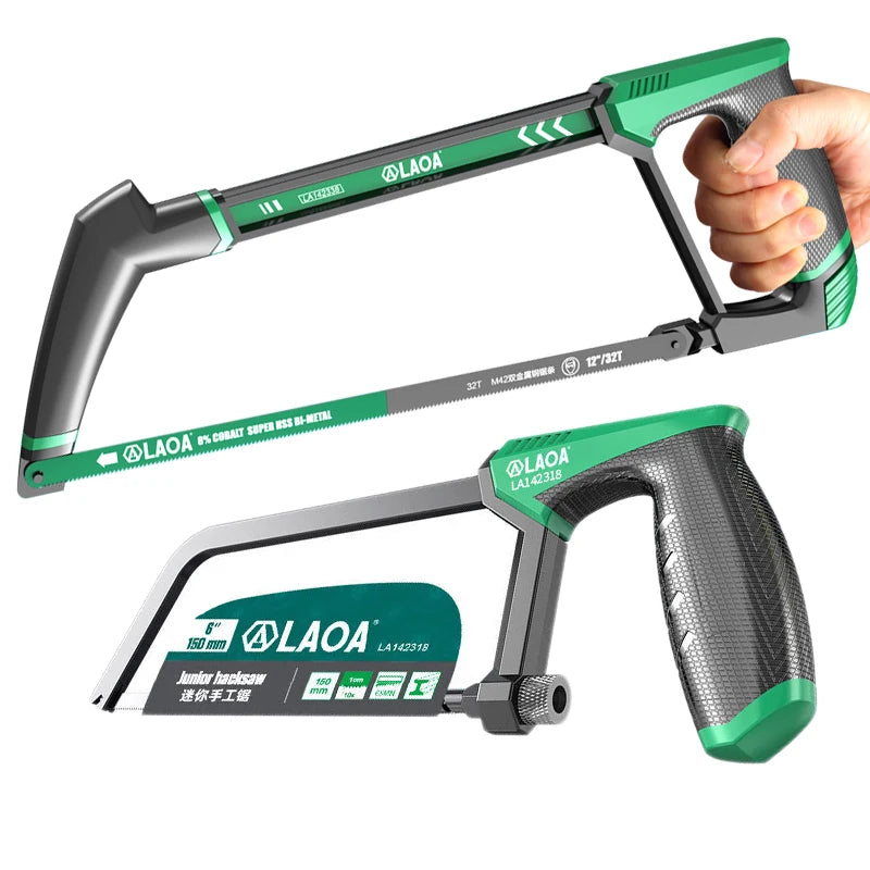 LAOA  Hacksaw 6/12 inch Frame Small Hacksaw Household Small Handheld Woodworking Hand Saw Cutting