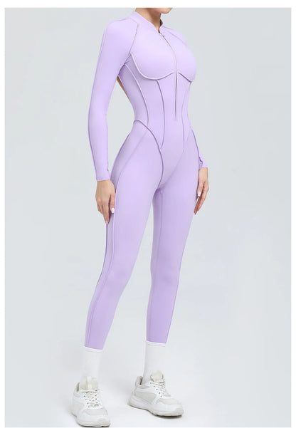Yoga Suit Gym Set Women Training Sportswear Fitness Long Sleeved Sports Jumpsuit Women Push Up Female Workout Clothes Bodysuits