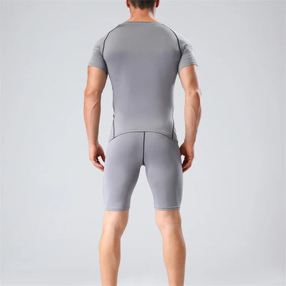 Gym Tight Training Clothing Workout Jogging Sports Set Fitness Men&
