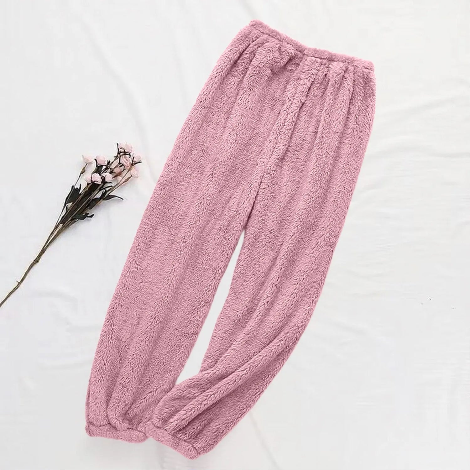 Pajamas Pants For Women Warm Winter Solid Color Sleepwear Pyjamas Plush Pants Women Nightwear Fashionable Home Wear