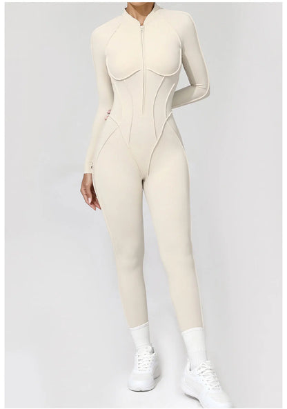 Yoga Suit Gym Set Women Training Sportswear Fitness Long Sleeved Sports Jumpsuit Women Push Up Female Workout Clothes Bodysuits