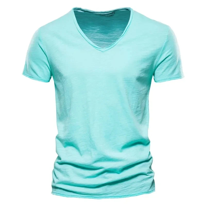 100% Cotton Men T-shirt Casual Soft Fitness Summer Thin T-shirts Men&