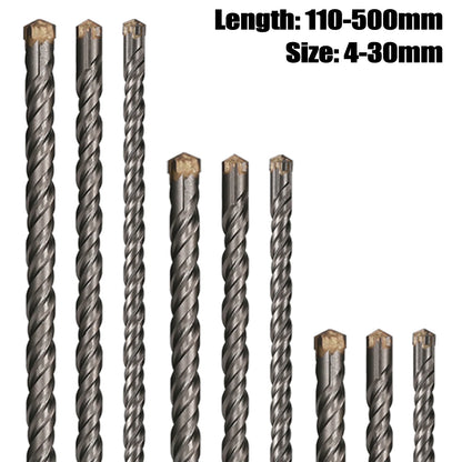 Extended Cross Electric Hammer Drill 110-500mm SDS Plus Through Wall Reinforced Concrete Hard Alloy Four Blade Impact Drill Bit