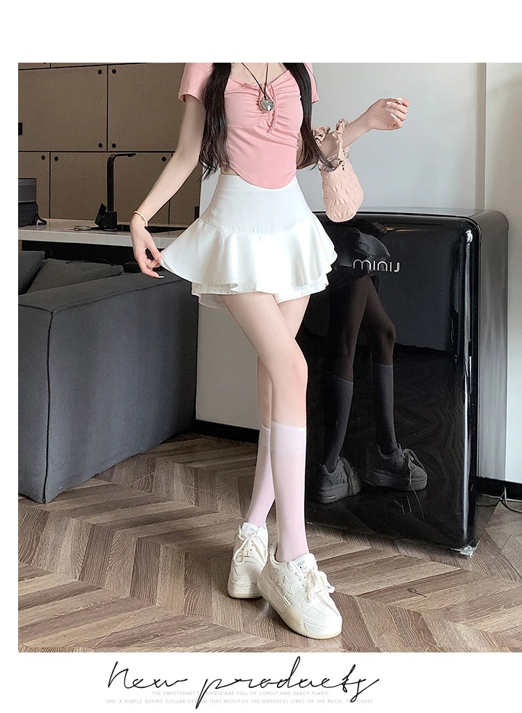 Woman Skirt Short White Skirts for Women High Waist Gyaru Korean Fashion Chic and Elegant Premium Quality Stylish Style