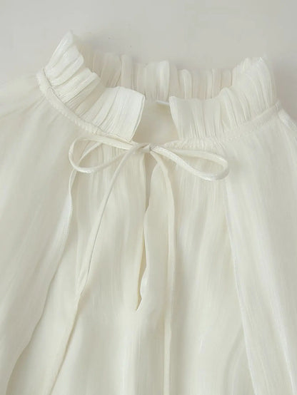 Women Elegant Ruffles Hem Beige Long Evening Dress Sleeveless Cloak Style Maxi Dresses