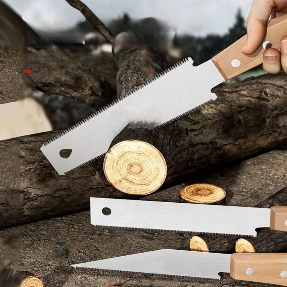 Japanese Style Hand Saw Single/Double Sided Fine Tooth Wood Saw SK5 Steel Flexible Hand Saw Garden Hand Tool for Woodworking