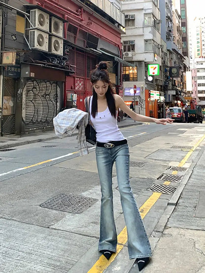 Tanks Women O-neck Sleeveless Hotsweet Hip Hop New American Style Streetwear Leisure Cool 3D Decoration Crop Tops Harajuku Solid