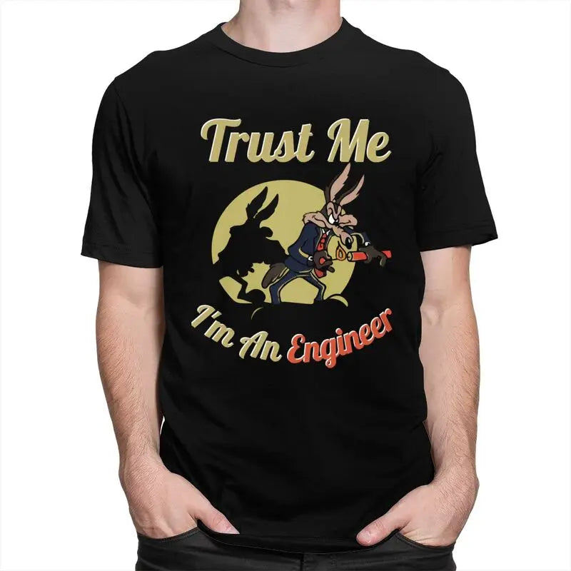 Custom Trust Me Im An Engineer T Shirts for Men 100% Cotton Tee Tops Tshirt Short-Sleeve Fashion T-shirt