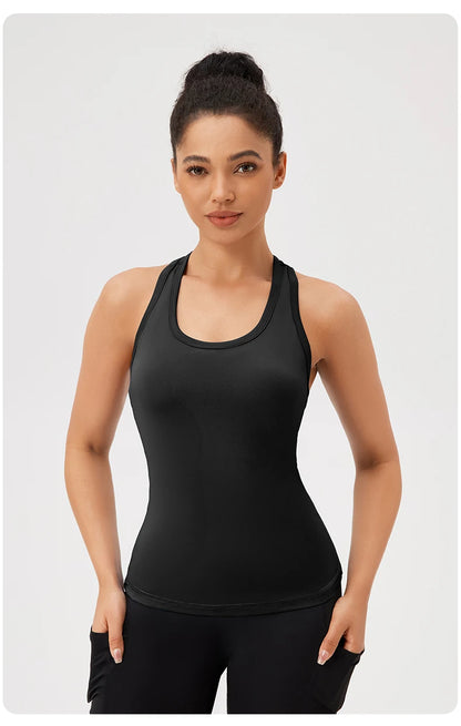 Yoga Vest Women Gym Sleeveless Sport Shirt Fitness Training Sportswear Vest  Outdoor Running Sport Tank Tops