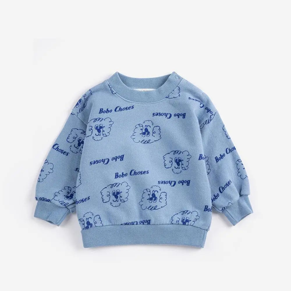 Kids Clothing 26 Boys Girls Hoodie Round Neck Plus Velvet Sweatshirt Girls Winter Clothes Boys Baby Tops Coat Child Clothing