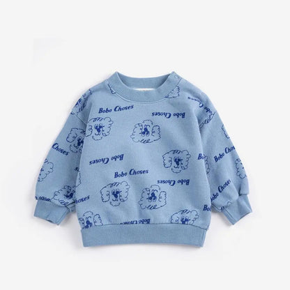 Kids Clothing 26 Boys Girls Hoodie Round Neck Plus Velvet Sweatshirt Girls Winter Clothes Boys Baby Tops Coat Child Clothing