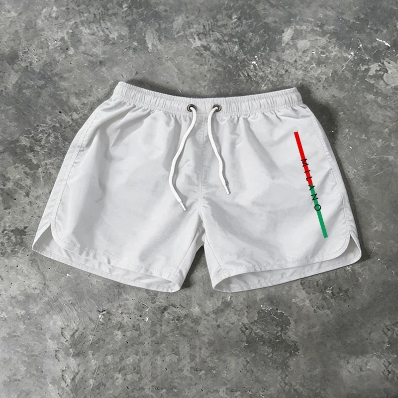 Summer Mens Beach Shorts Casual Quick Dry Surf Man Swimwear Outdoor Jogging Shorts Swimming Fashion Elastic Waist Sports Pants