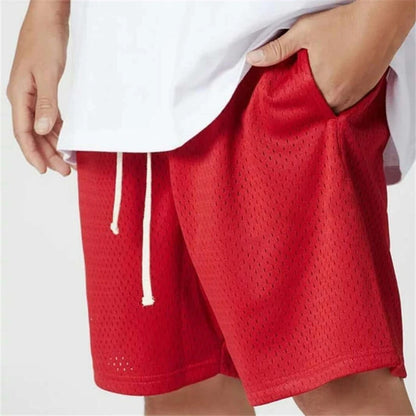Summer Beach Shorts Plain Gym Shorts Mens Mesh Quick Dry Breathable Basketball Shorts Man Bodybuilding Fitness Shorts