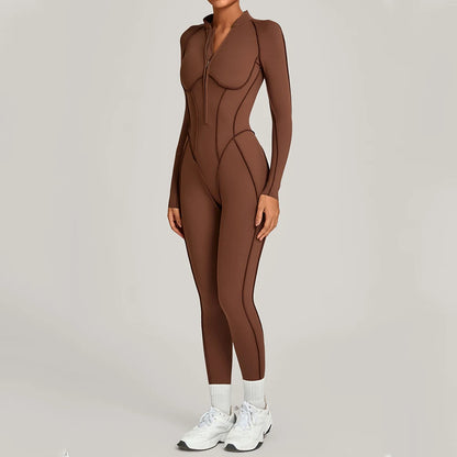 Yoga Suit Yoga Bodysuit Gym Set Women Sportswear Fitness Long Sleeve Sports Jumpsuit Female Workout Clothes One-piece Tracksuits