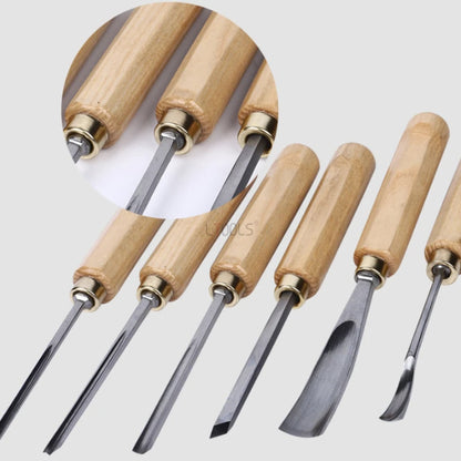 NEW 12pcs Woodworking Chisel Manual Wood Chiseling Wooden Handle Gouges for Carving Wood Carpenter DIY Carving Knife Hand Tools