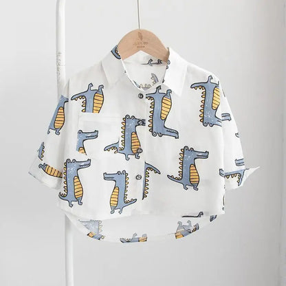 Kids Shirt Clothes Spring Thin Blouses Clothing Infant Boy Plaid Cotton Tops 1 2 3 4 Years Kids Long Sleeves Shirt