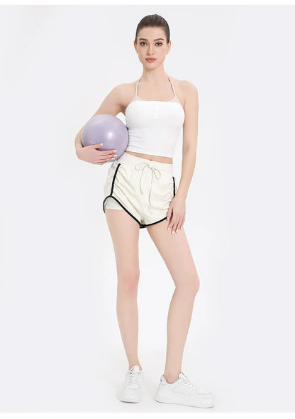 Sports Shorts for Women in Summer, Anti Glare, Quick Drying, Running, Fitness, Three Quarter Pants, Breathable