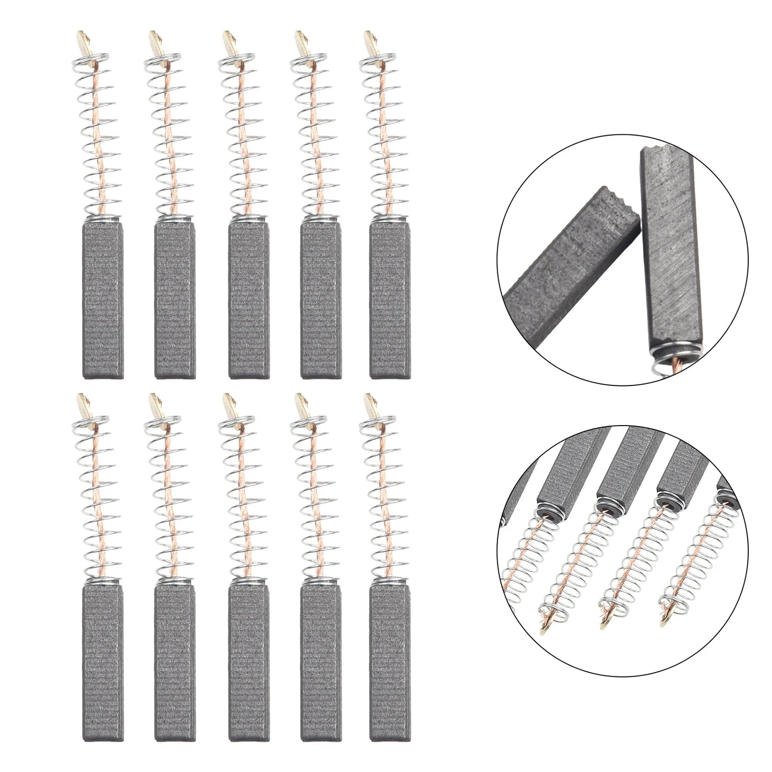 10pcs Carbon Brushes Replacement For Electric Motors Circular Saws Miter Saws Drills Hammer Drills Power Tool Access 20x5x5mm