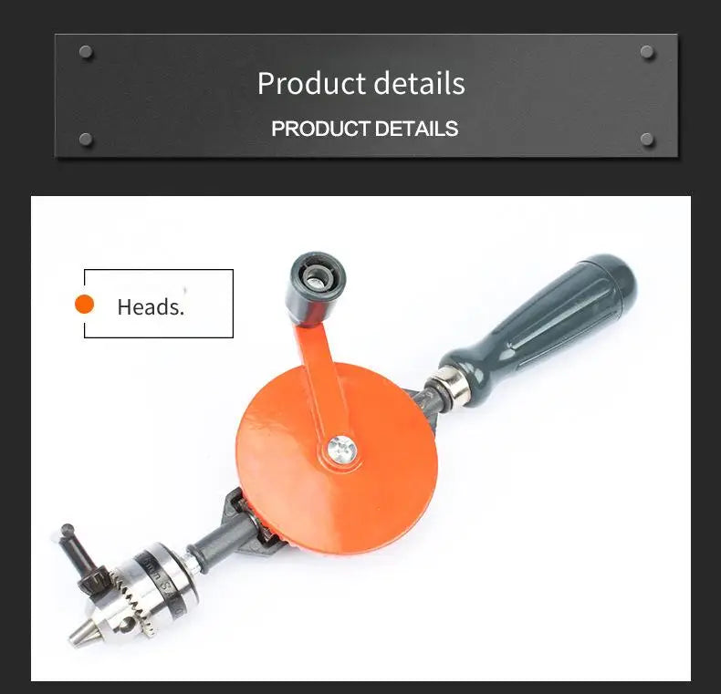 Hand Crank Drill Multi-Function Hole Driller Woodworking Manual Drill for Home Use Hand-Held Wood Drilling Tool Specialized Tool