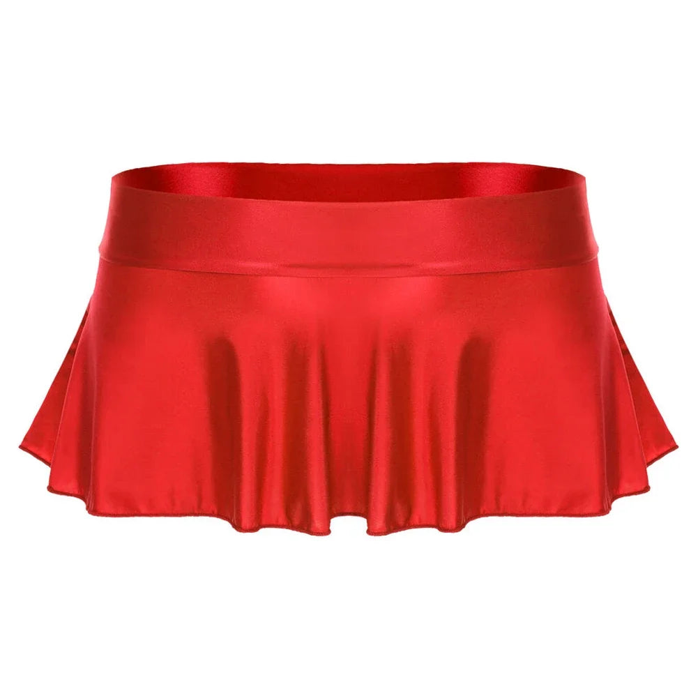Sexy Womens Glossy Short Skirt Shiny Skater Dance Party Skirt  A-line Skirt 2023 Fashion Summer Women&