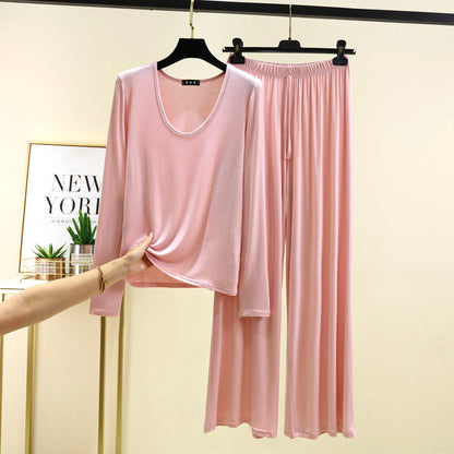 Pijama Feminina New Modal Comfort Sleepwear For Sleeping Clothes Long Sleeve Pant Set Women&