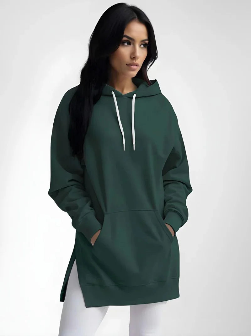 Hoodies Coats Women Solid Sweatshirts Jacket Pocket Drawstring Hooded Slight Strech Loose Casual Office Lady 2025 Spring Autumn