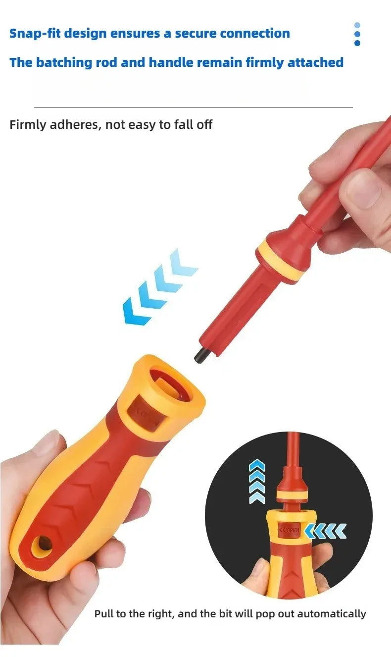 Electrician Tools Kit 13pcs Insulated Screwdriver Set Professional Changeable Repair Screw Drivers for Safety Multifunctional