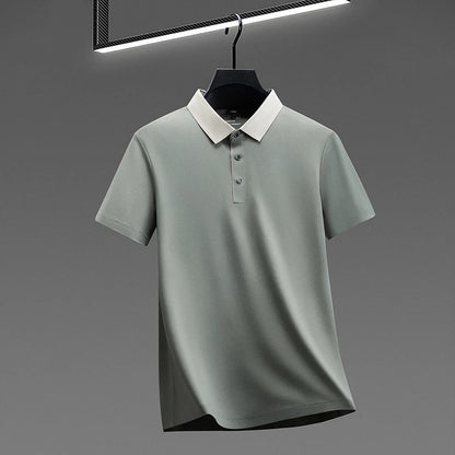 Polo Shirt for Men Short Sleeve Contrast Collar Design Soft Comfortable Fabric for Office and Casual