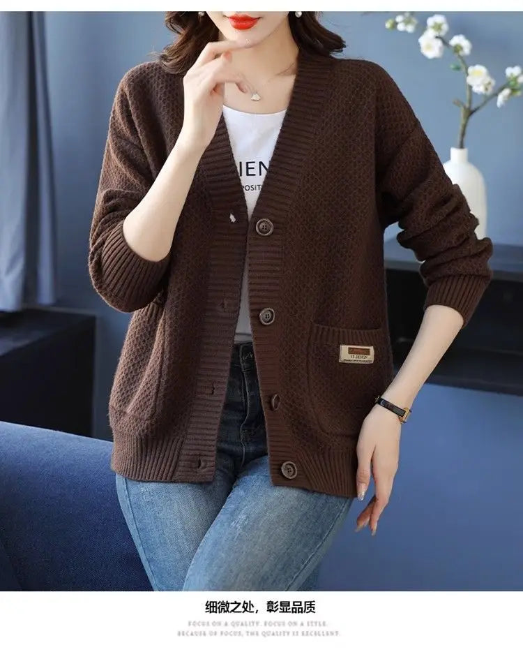 Fashion Fall Winter Clothes Woman Knitwear Top Buttons Long Sleeve Jacket For Women Sweater Tops Casual Ladies Cardigan Coat