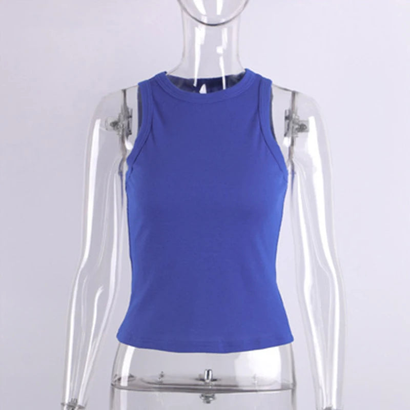 Tank Tops Women Yellow Casual Vest Sleeveless Camis Shoulder Women&