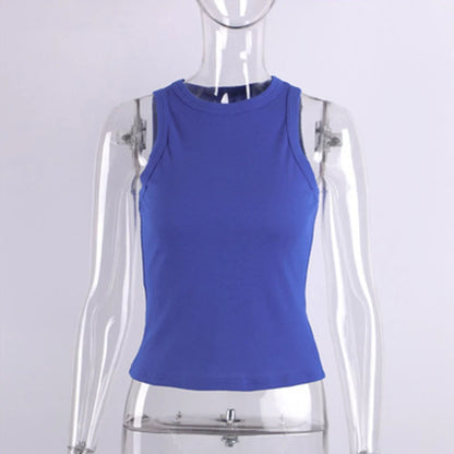 Tank Tops Women Yellow Casual Vest Sleeveless Camis Shoulder Women&