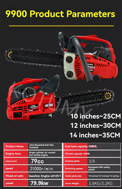 GasolineSaws Household Single Handheld Lightweight Imported Logging Saws 12 Inch Tree Cutting Machines Electric Saws