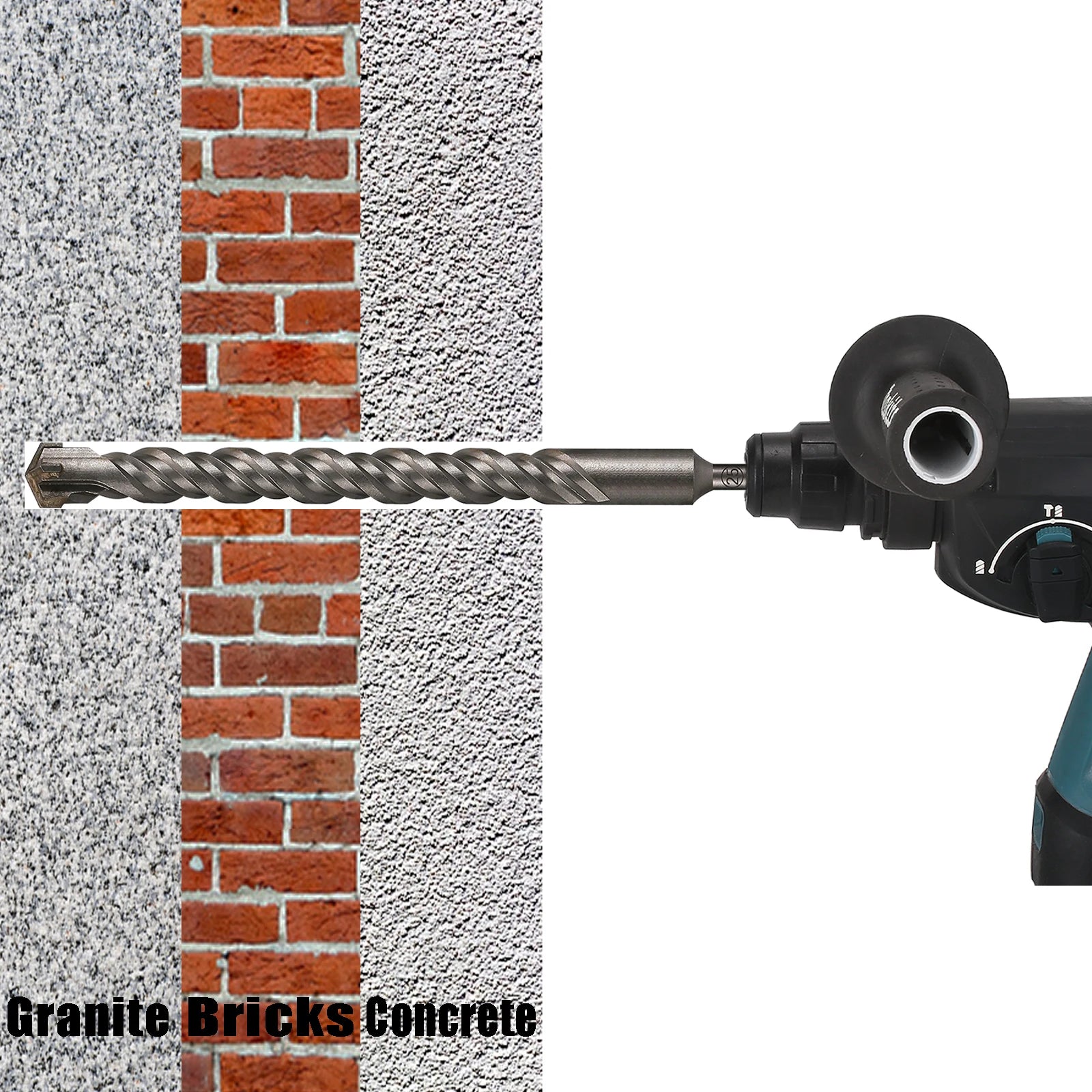 Extended Cross Electric Hammer Drill 110-500mm SDS Plus Through Wall Reinforced Concrete Hard Alloy Four Blade Impact Drill Bit