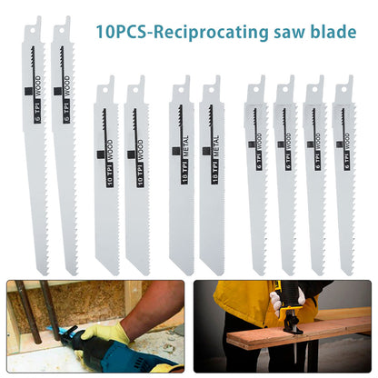 10Pcs Reciprocating Saw Blades Saber Saw Handsaw Multi Saw Blade For Wood Metal Plastic Pipe Cutting Power Tool Accessories