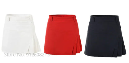 Short Skirt Women Breathable Anti Glare Casual Sports Skirts Outdoor Golf Tennis Pleated Skorts Lady A-lined Culottes with Short
