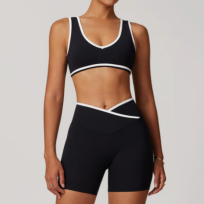 Women Gym Clothes Yoga Suits High Waist Two Piece Set Gym Leggings Yoga Sportswear Fitness Vest Crop Top Tracksuits Sports Bra