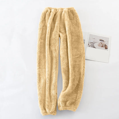 Pajamas Pants For Women Warm Winter Solid Color Sleepwear Pyjamas Plush Pants Women Nightwear Fashionable Home Wear
