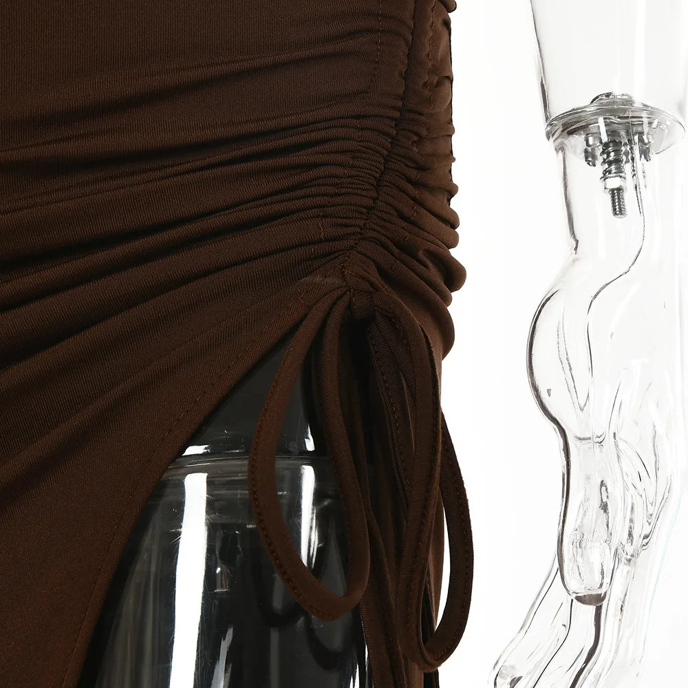 Sleeveless Sexy Female Midi Backless Dresses Slim Night Club Party Women&