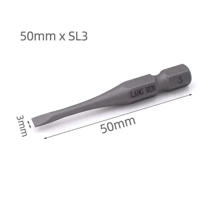 1pc 50mm Length 1/4Inch Hex Slotted Cross Screwdriver Bits PH1 PH2 PH3 SL3 SL4 SL5 SL6 Alloy Steel Electric Screw Drivers Tools