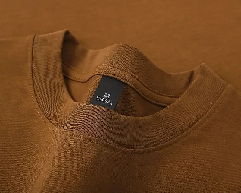 600g Cotton T-Shirts Men Short Sleeved Heavyweight Summer Round Neck Loose Breathable Shirt for Men Women Basic Tee