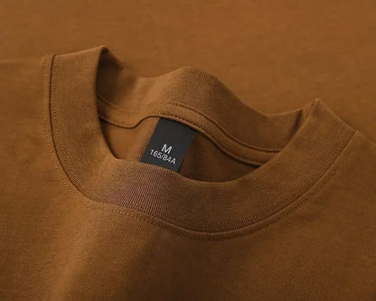 600g Cotton T-Shirts Men Short Sleeved Heavyweight Summer Round Neck Loose Breathable Shirt for Men Women Basic Tee