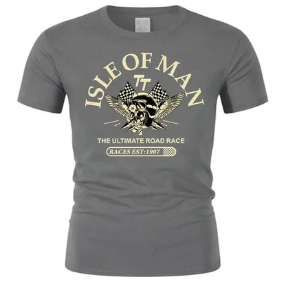 Men Cotton Tshirt Isle of   The  Skull Helmet T-Shirt Fashion Tees 2026 New Cotton Summer Tshirt Relaxing for Men&