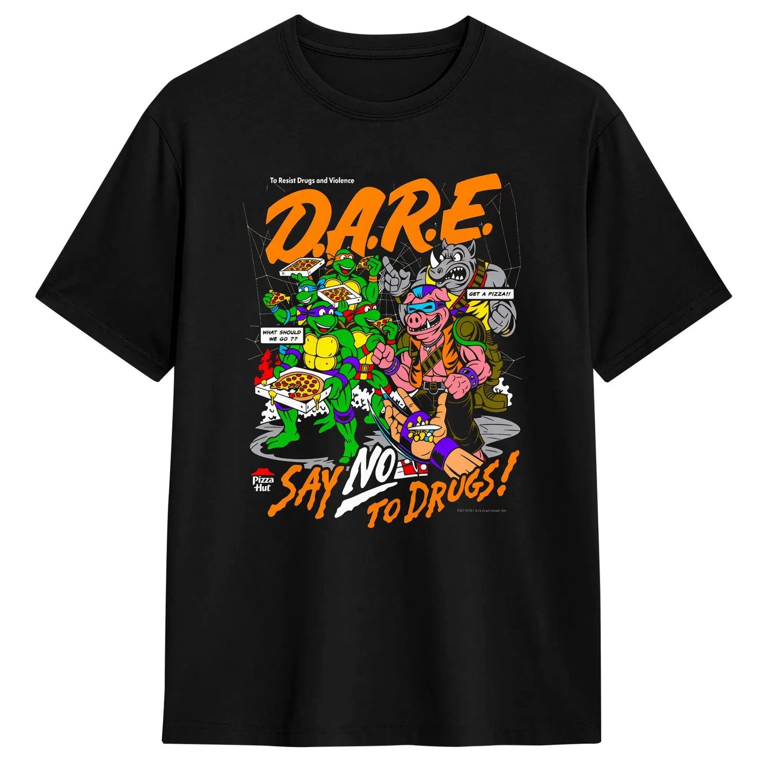 TMNT D.A.R.E. Just Say No 100 Cotton T-Shirts  Hipster Tshirt for Men&