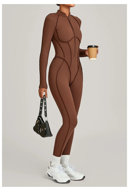 Yoga Suit Yoga Bodysuit Gym Set Women Sportswear Fitness Long Sleeve Sports Jumpsuit Female Workout Clothes One-piece Tracksuits