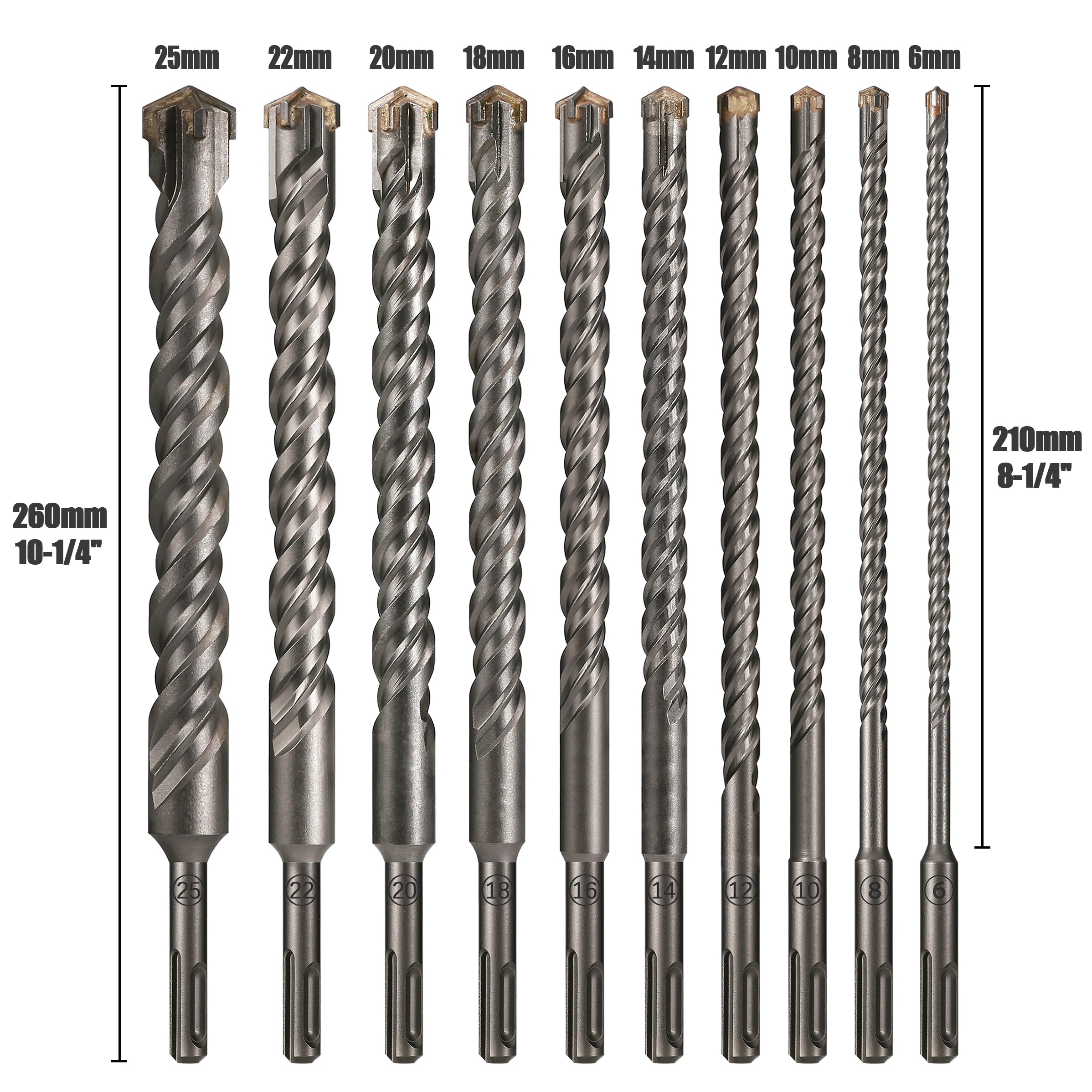 Extended Cross Electric Hammer Drill 110-500mm SDS Plus Through Wall Reinforced Concrete Hard Alloy Four Blade Impact Drill Bit