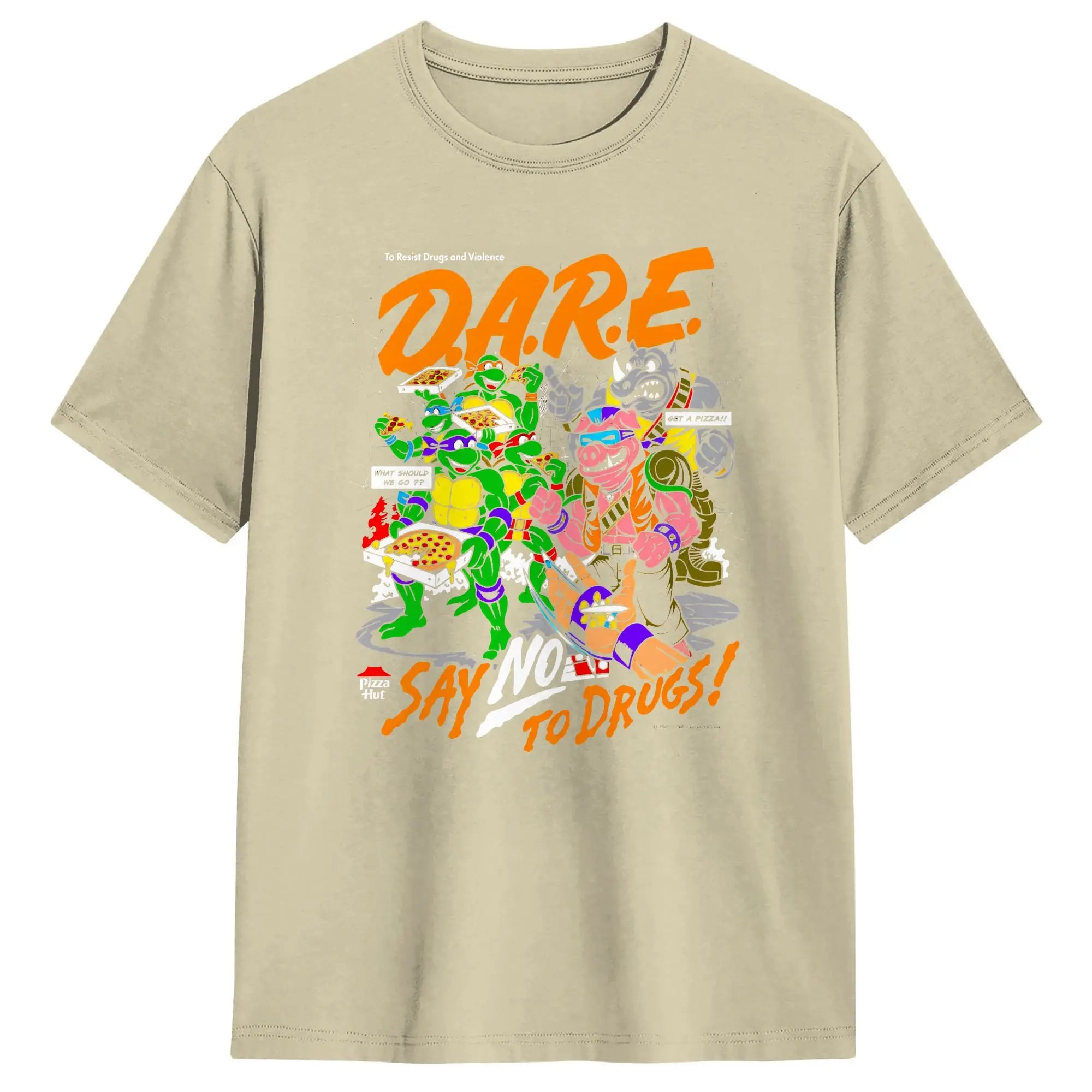 TMNT D.A.R.E. Just Say No 100 Cotton T-Shirts  Hipster Tshirt for Men&