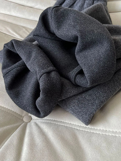 2025 Women Winter Autumn Thick Pants High Waist Wide Leg Warm Woolen Pants Fashion Clothes Vintage Pants Female Trousers